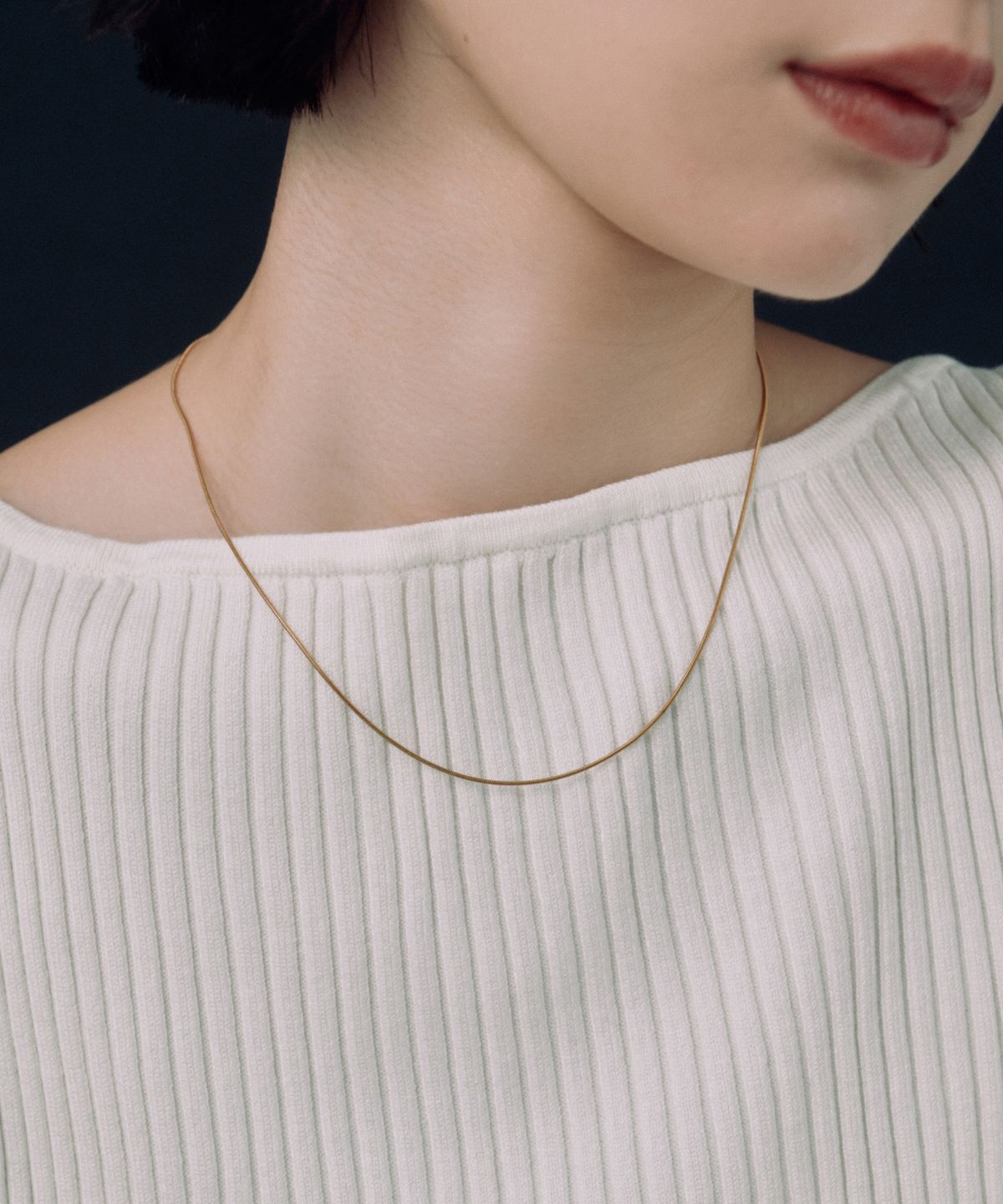 노비스도쿄(NOVICE TOKYO) 슬림 라운드 체인 목걸이 Thin Round Chain Necklace［Stainless］/ Gold