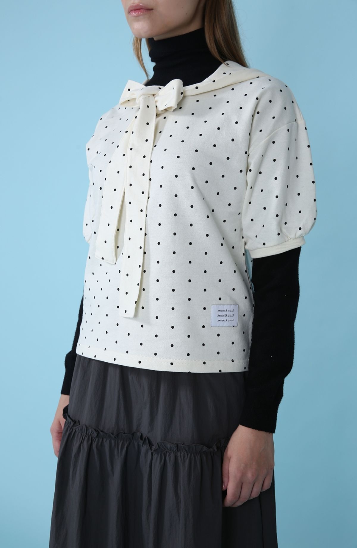 언어더컬러(ANOTHER COLOR) Dot Layered Hoodie ( IVORY )