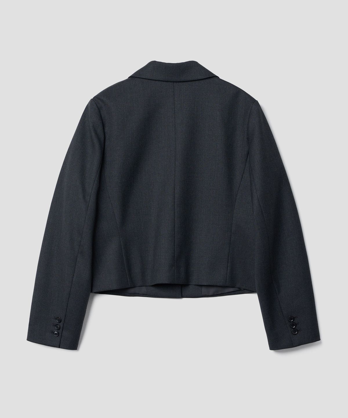 튜드먼트(TTUDEMENT) ROUND COLLAR CROPPED JACKET_CHARCOAL