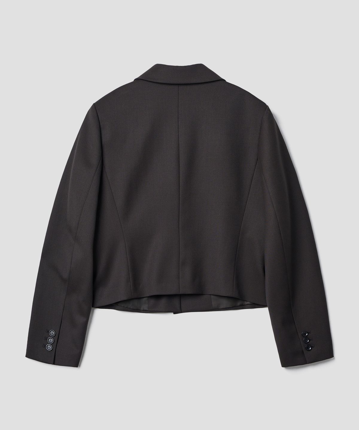 튜드먼트(TTUDEMENT) ROUND COLLAR CROPPED JACKET_BROWN