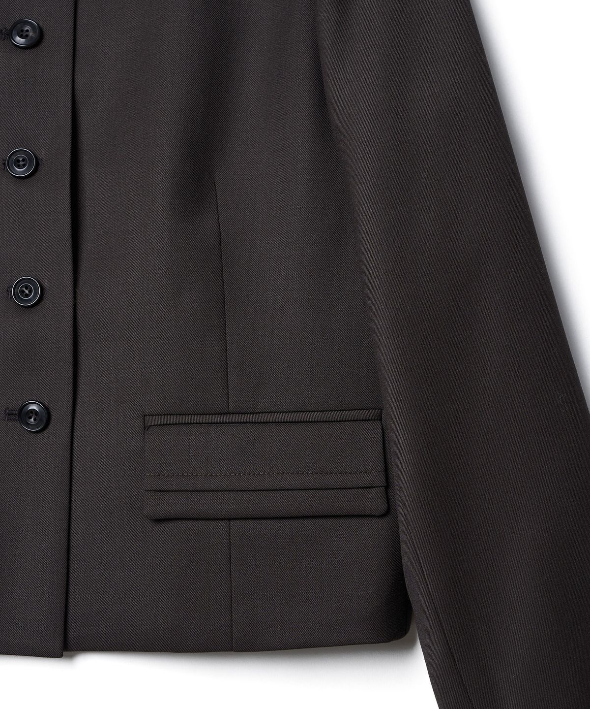 튜드먼트(TTUDEMENT) ROUND COLLAR CROPPED JACKET_BROWN