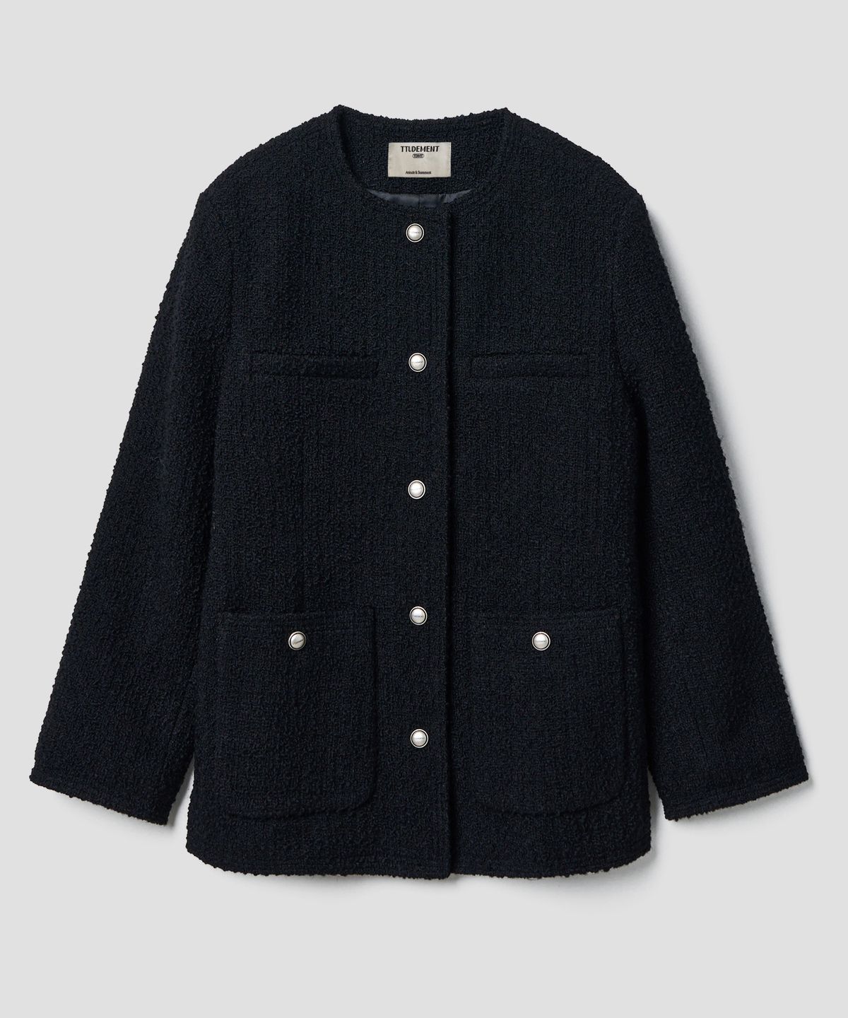튜드먼트(TTUDEMENT) CLASSIC HALF TWEED JACKET BLACK