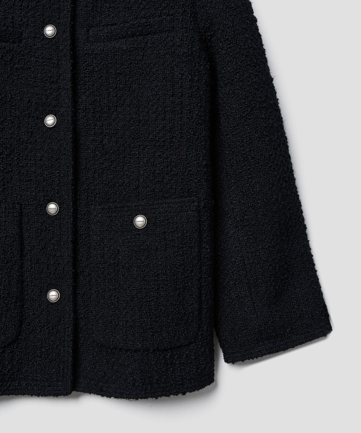 튜드먼트(TTUDEMENT) CLASSIC HALF TWEED JACKET BLACK