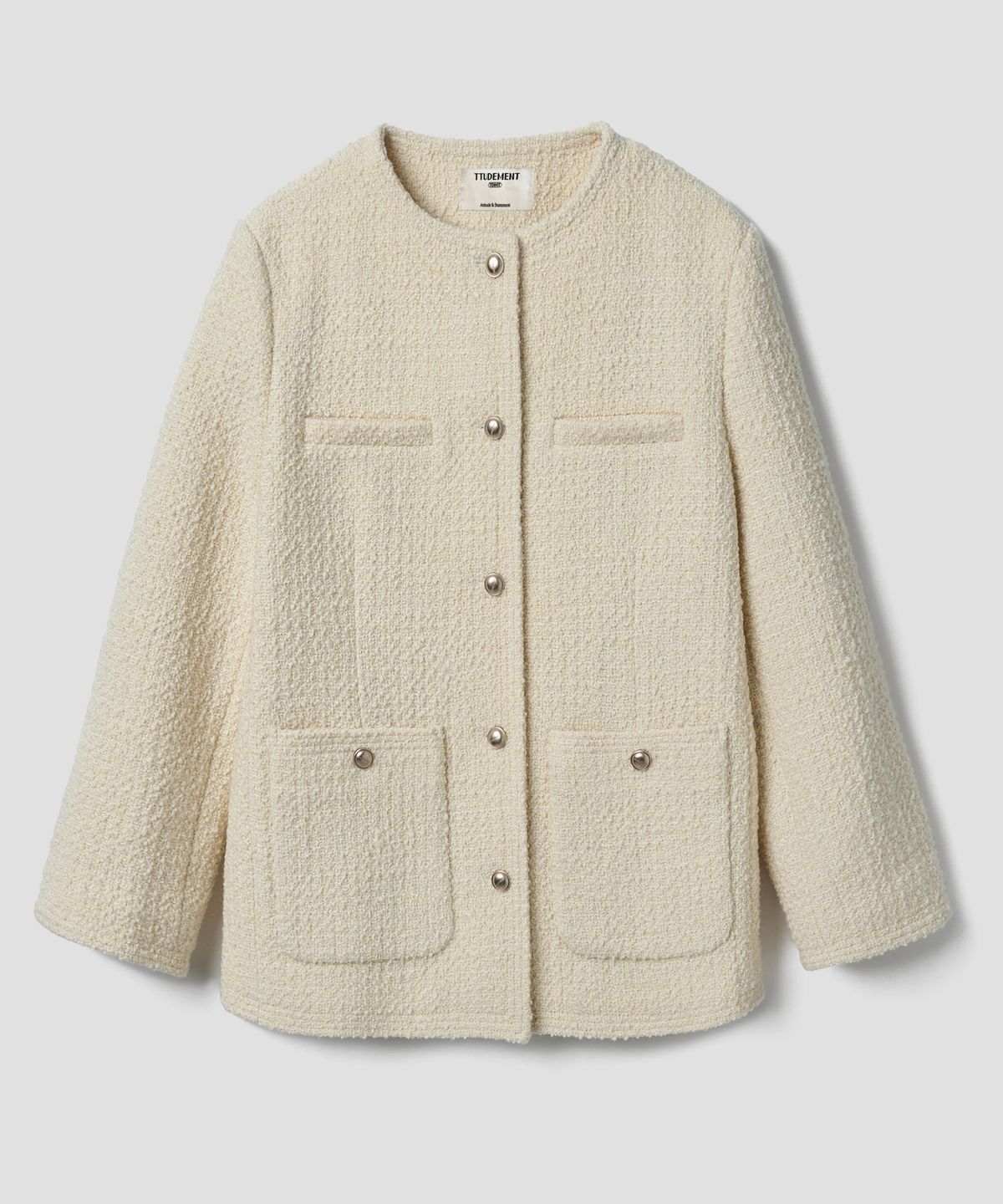 튜드먼트(TTUDEMENT) CLASSIC HALF TWEED JACKET CREAM