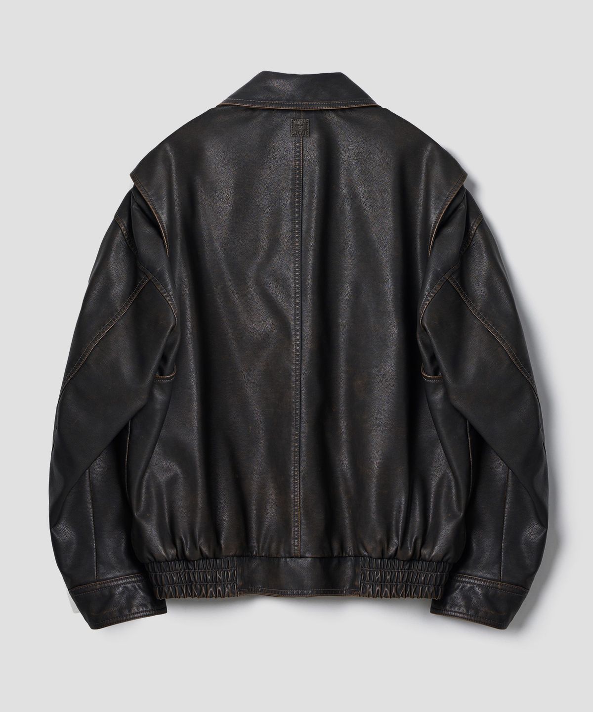 튜드먼트(TTUDEMENT) WASHED BOMBER LEATHER JACKET_BROWN