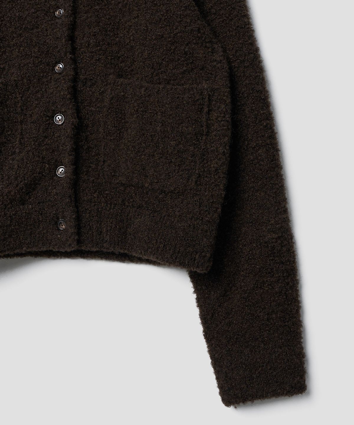 튜드먼트(TTUDEMENT) BOUCLE COLLAR KNIT JACKET BROWN