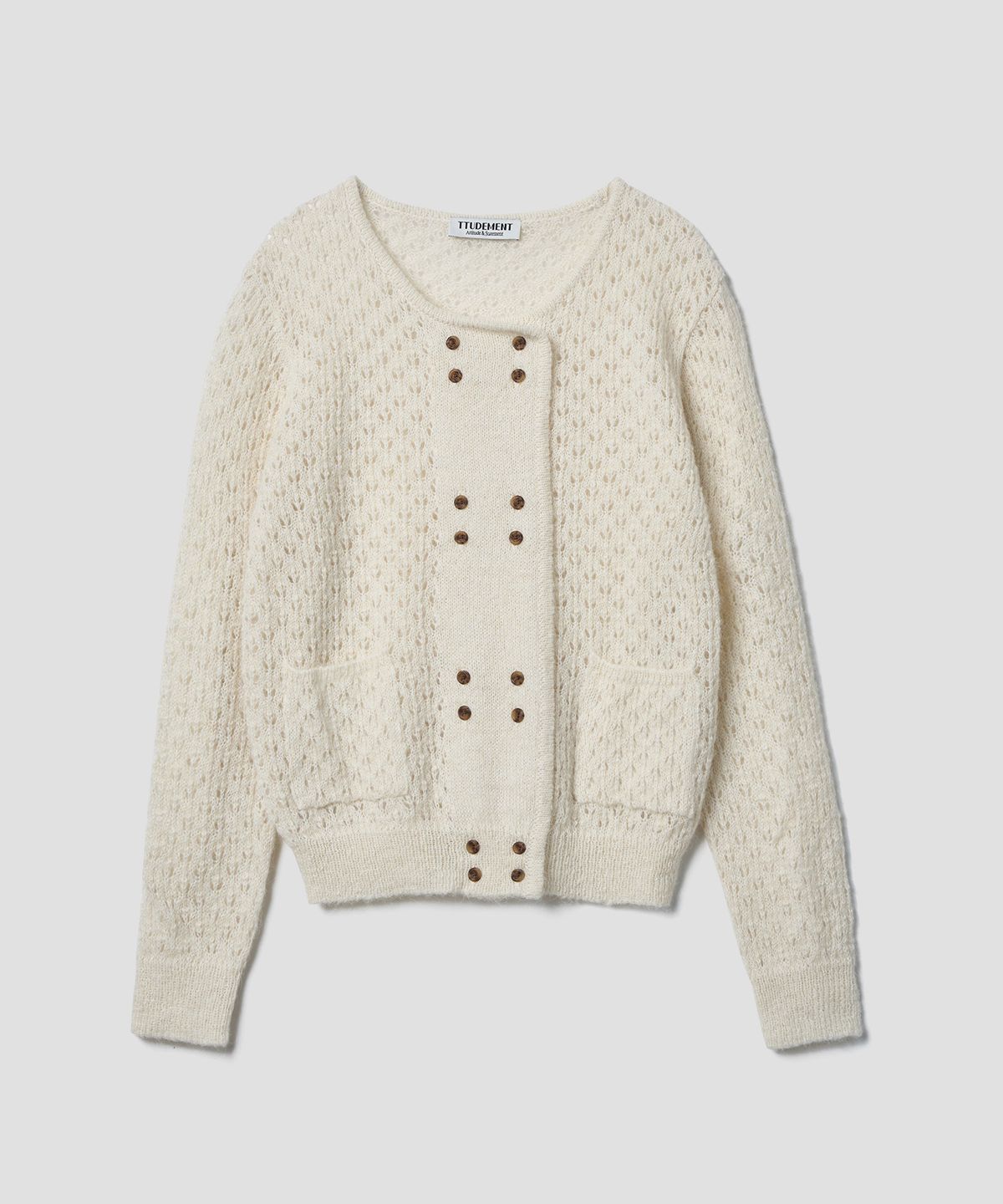 튜드먼트(TTUDEMENT) ALPACA EYELET CARDIGAN CREAM