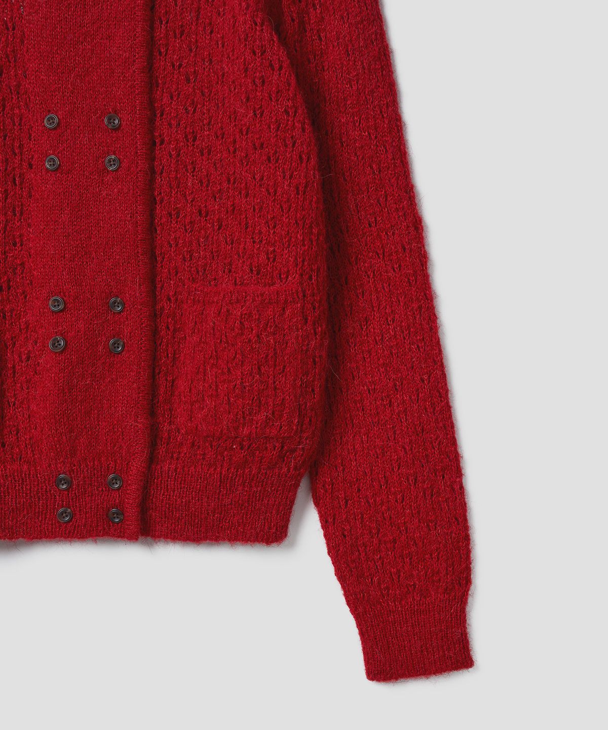 튜드먼트(TTUDEMENT) ALPACA EYELET CARDIGAN RED