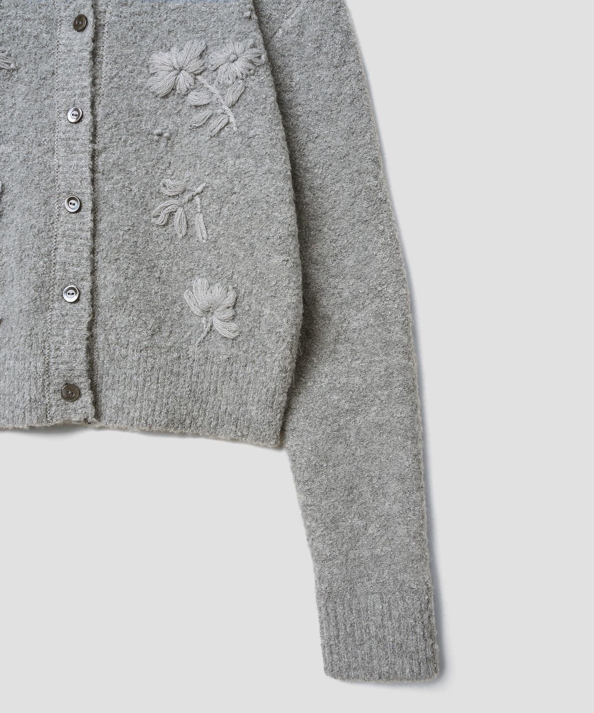 튜드먼트(TTUDEMENT) GRANDMA BOUCLE CARDIGAN MELANGE GREY