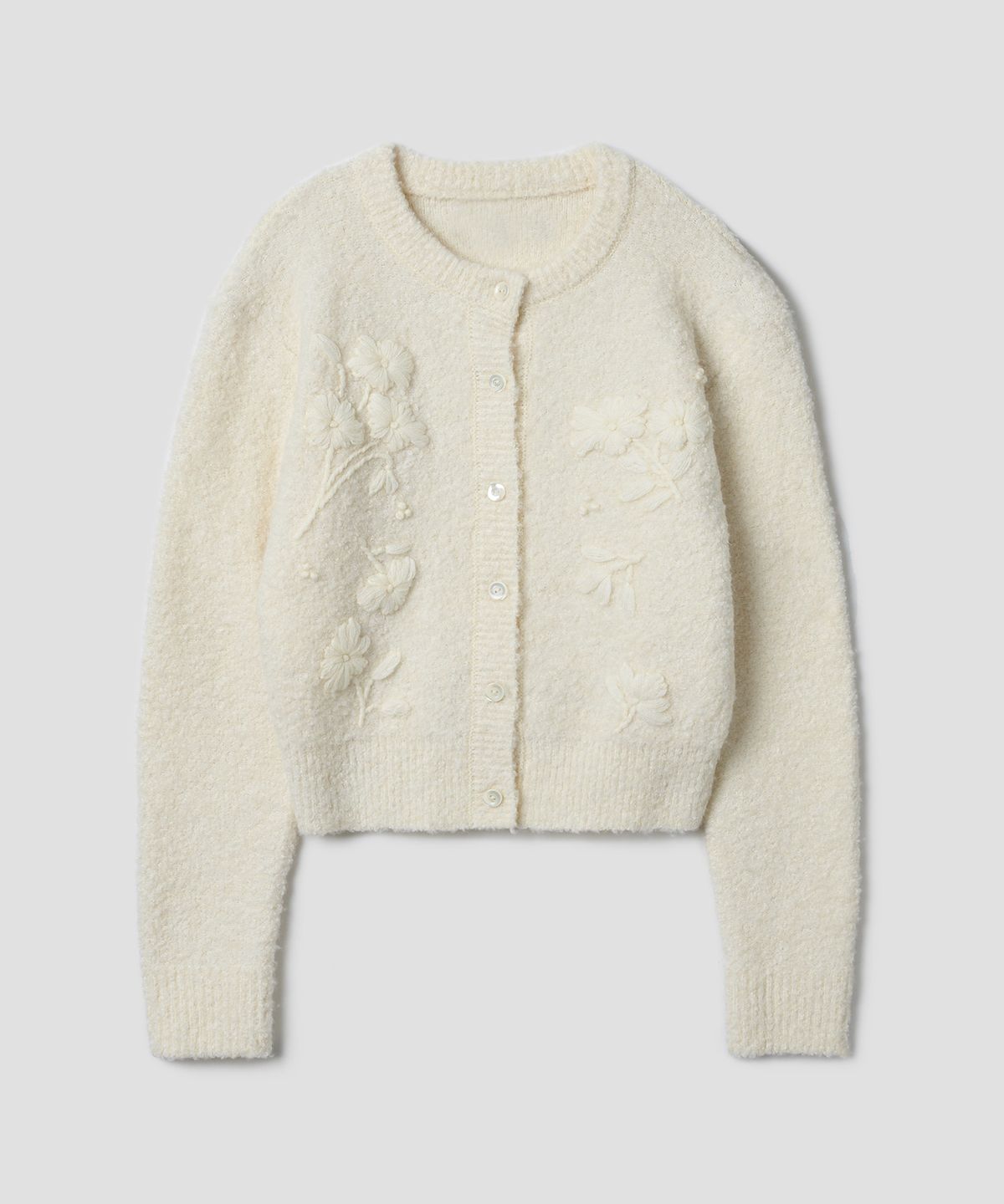 튜드먼트(TTUDEMENT) GRANDMA BOUCLE CARDIGAN CREAM
