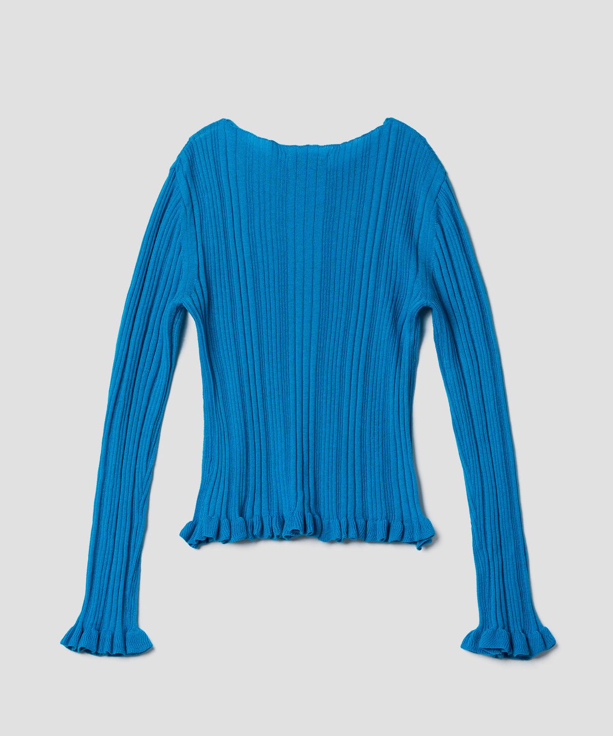 튜드먼트(TTUDEMENT) BOATNECK RIB KNIT_TEAL BLUE