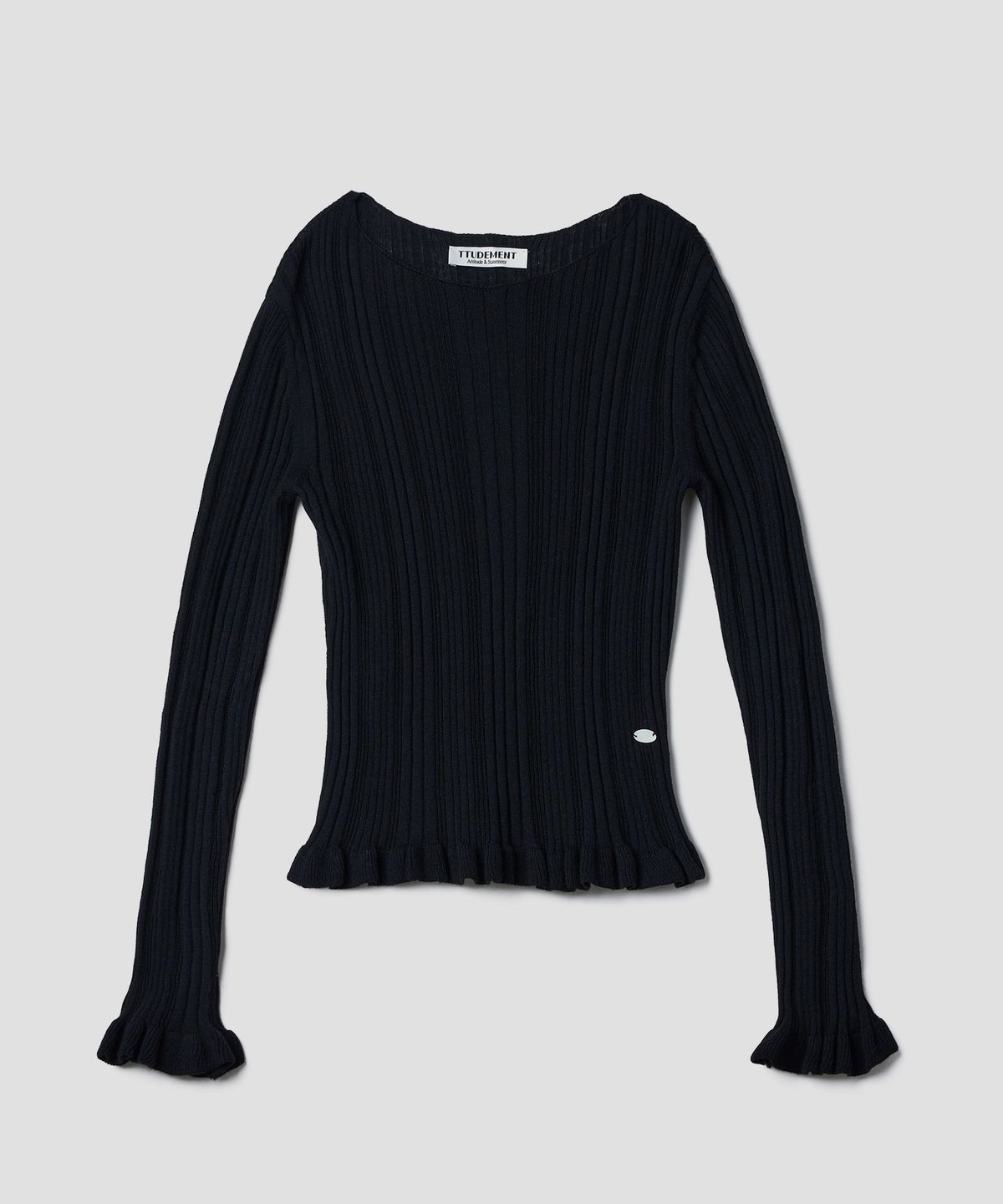 튜드먼트(TTUDEMENT) BOATNECK RIB KNIT_BLACK