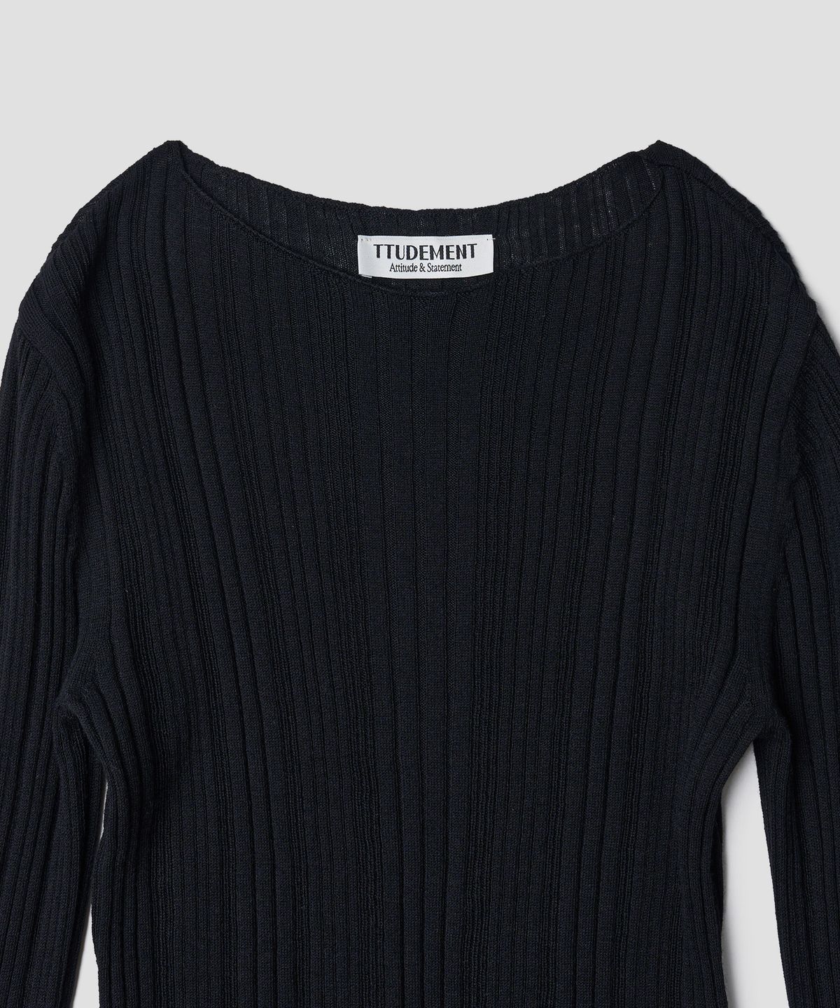 튜드먼트(TTUDEMENT) BOATNECK RIB KNIT_BLACK