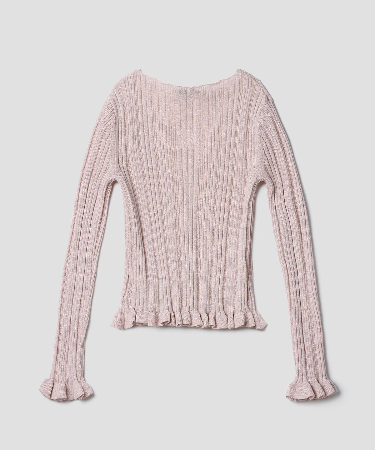 튜드먼트(TTUDEMENT) GLITTER BOATNECK RIB KNIT_PINK
