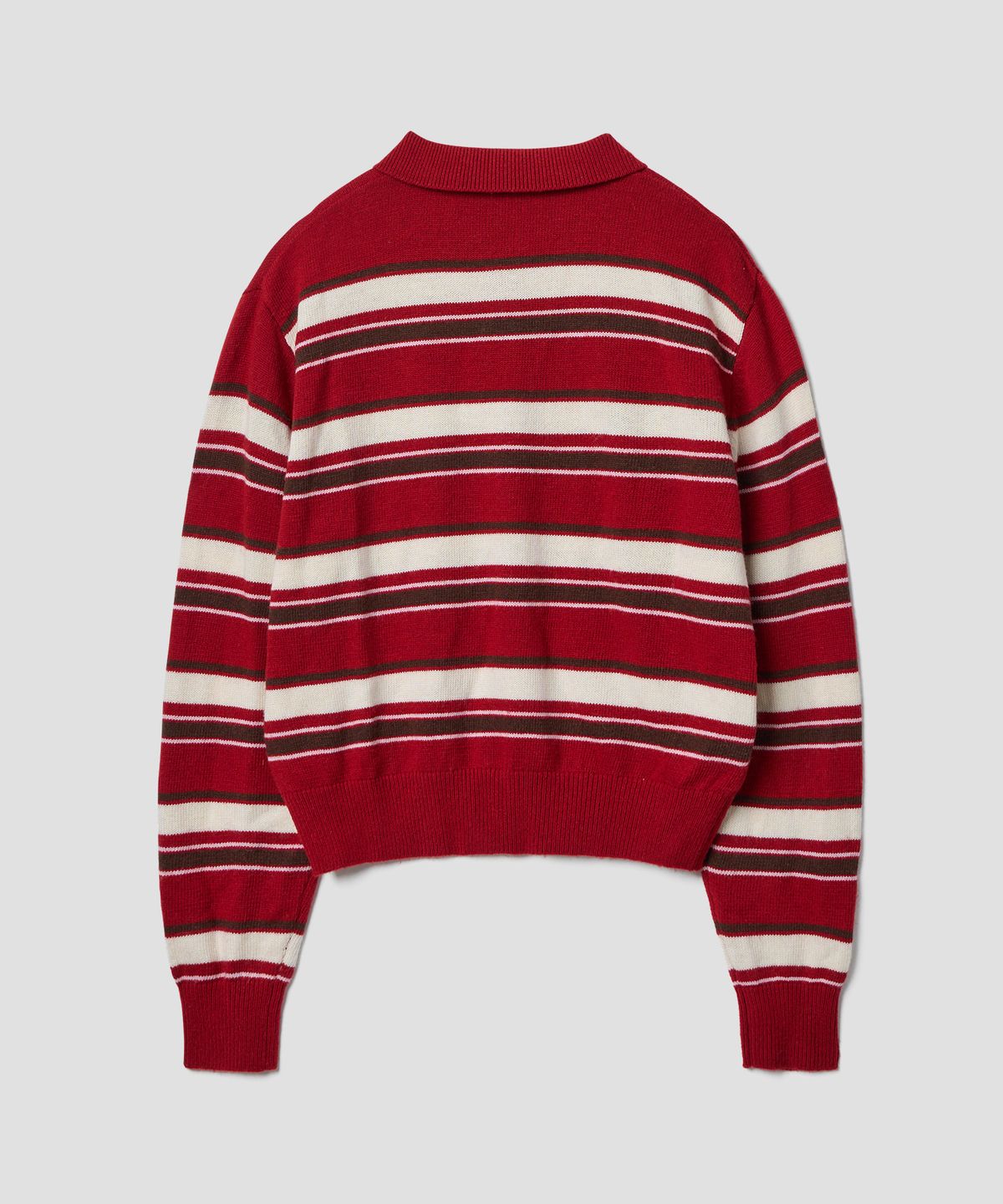 튜드먼트(TTUDEMENT) RETRO STRIPE POLO KNIT RED