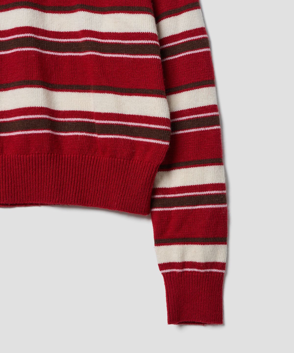 튜드먼트(TTUDEMENT) RETRO STRIPE POLO KNIT RED