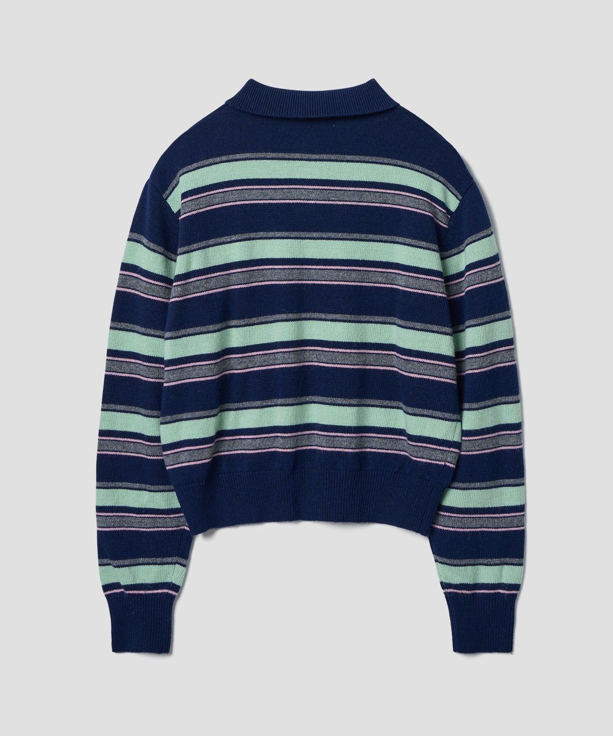 튜드먼트(TTUDEMENT) RETRO STRIPE POLO KNIT NAVY