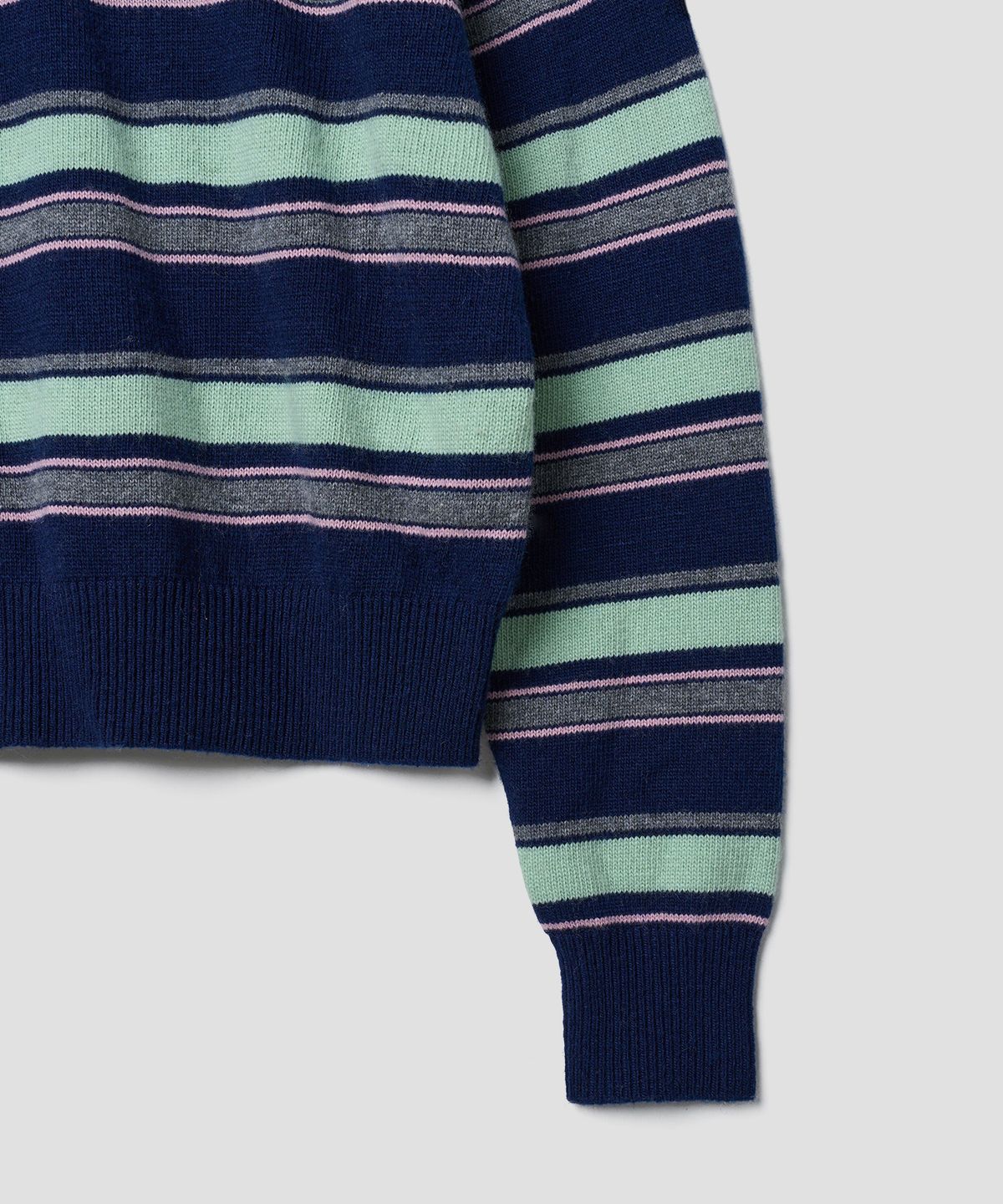 튜드먼트(TTUDEMENT) RETRO STRIPE POLO KNIT NAVY