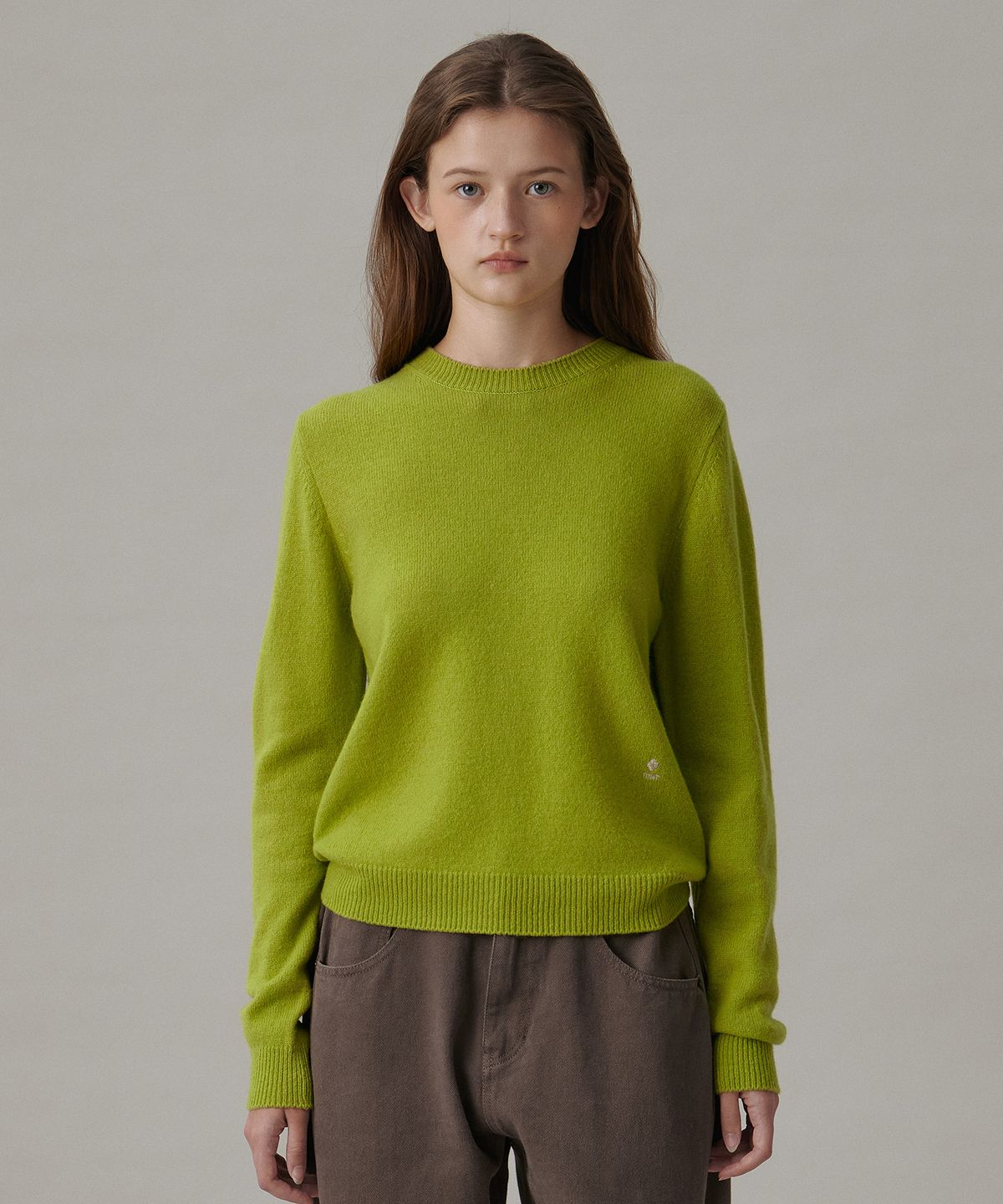 튜드먼트(TTUDEMENT) ESSENTIAL CREWNECK SWEATER_OLIVE