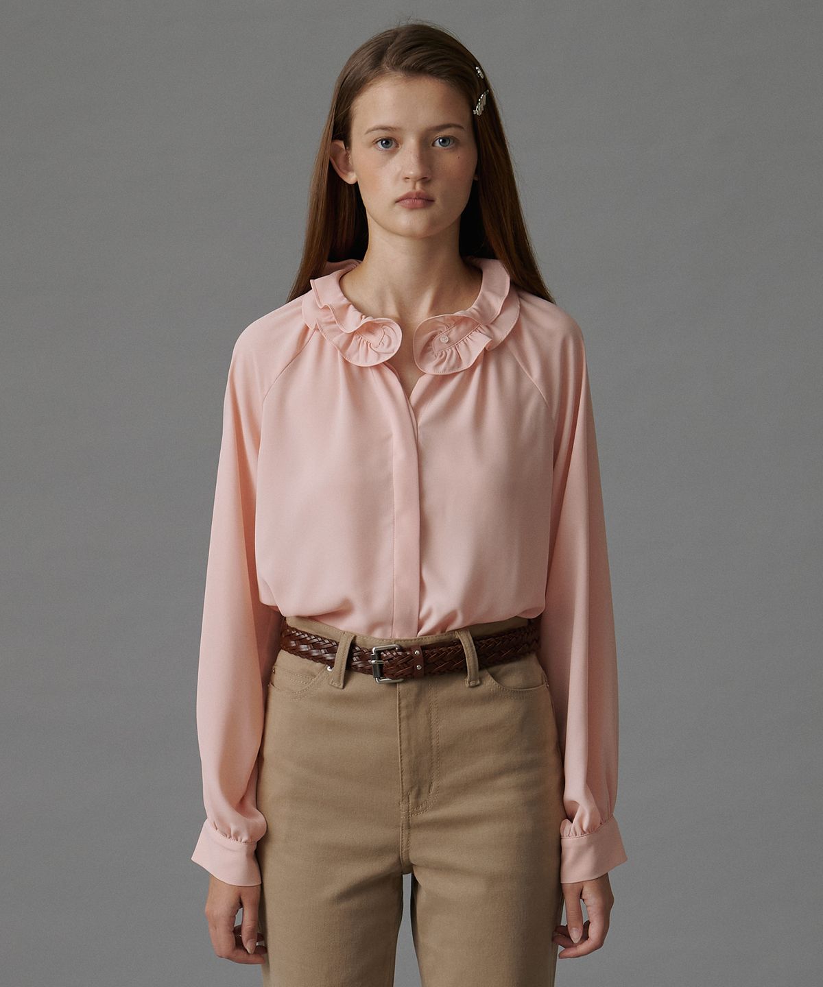 튜드먼트(TTUDEMENT) 70s RUFFLE BLOUSE BLUSH