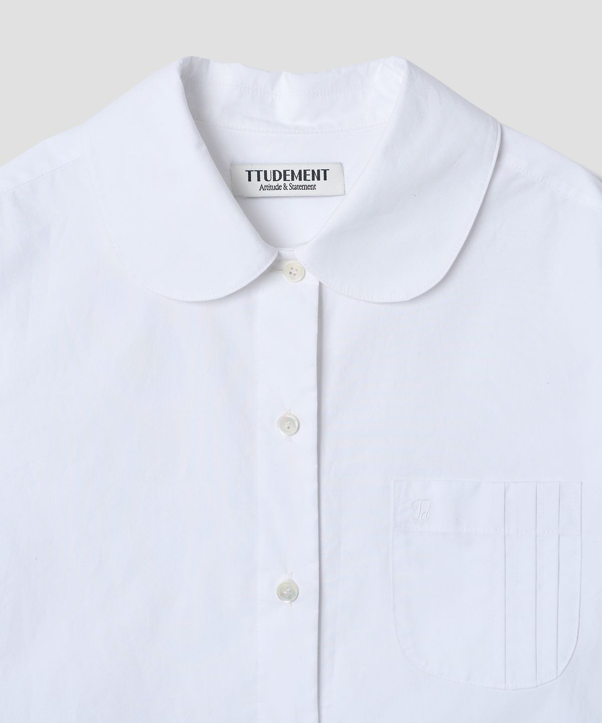 튜드먼트(TTUDEMENT) ROUND COLLAR SHIRT_WHITE