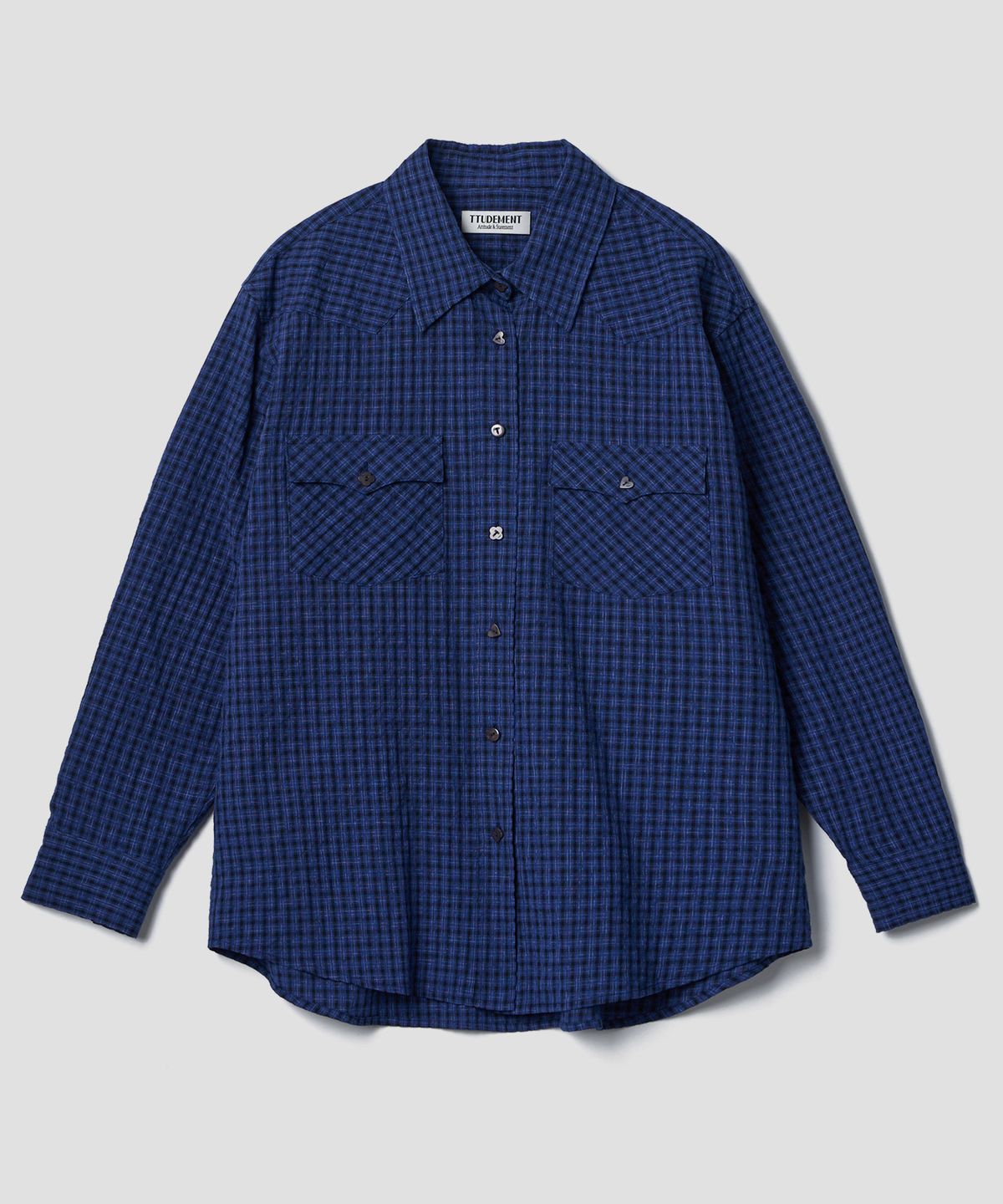 튜드먼트(TTUDEMENT) WESTERN CHECK SHIRT_BLUE