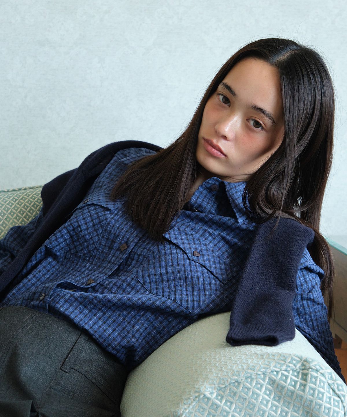 튜드먼트(TTUDEMENT) WESTERN CHECK SHIRT_BLUE