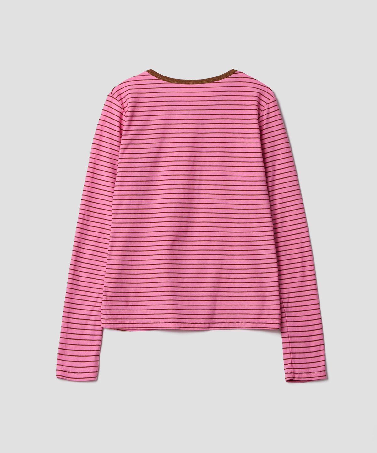 튜드먼트(TTUDEMENT) STRIPE HENLEY T-SHIRT_PINK