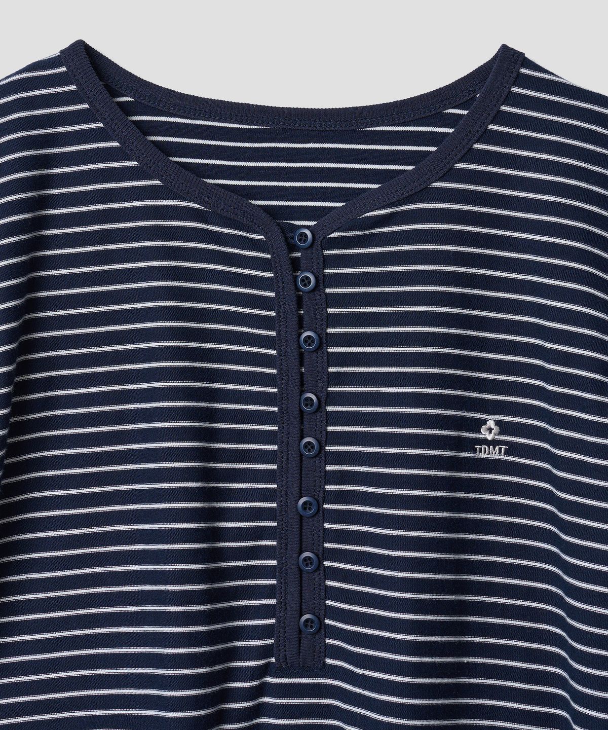 튜드먼트(TTUDEMENT) STRIPE HENLEY T-SHIRT_NAVY