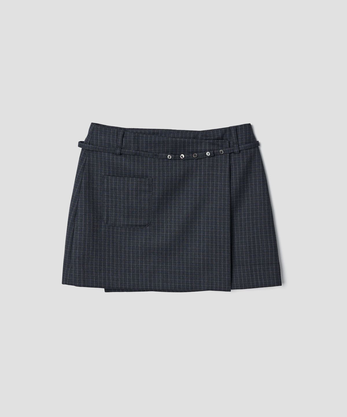 튜드먼트(TTUDEMENT) MINI WRAP SKIRT CHARCOAL