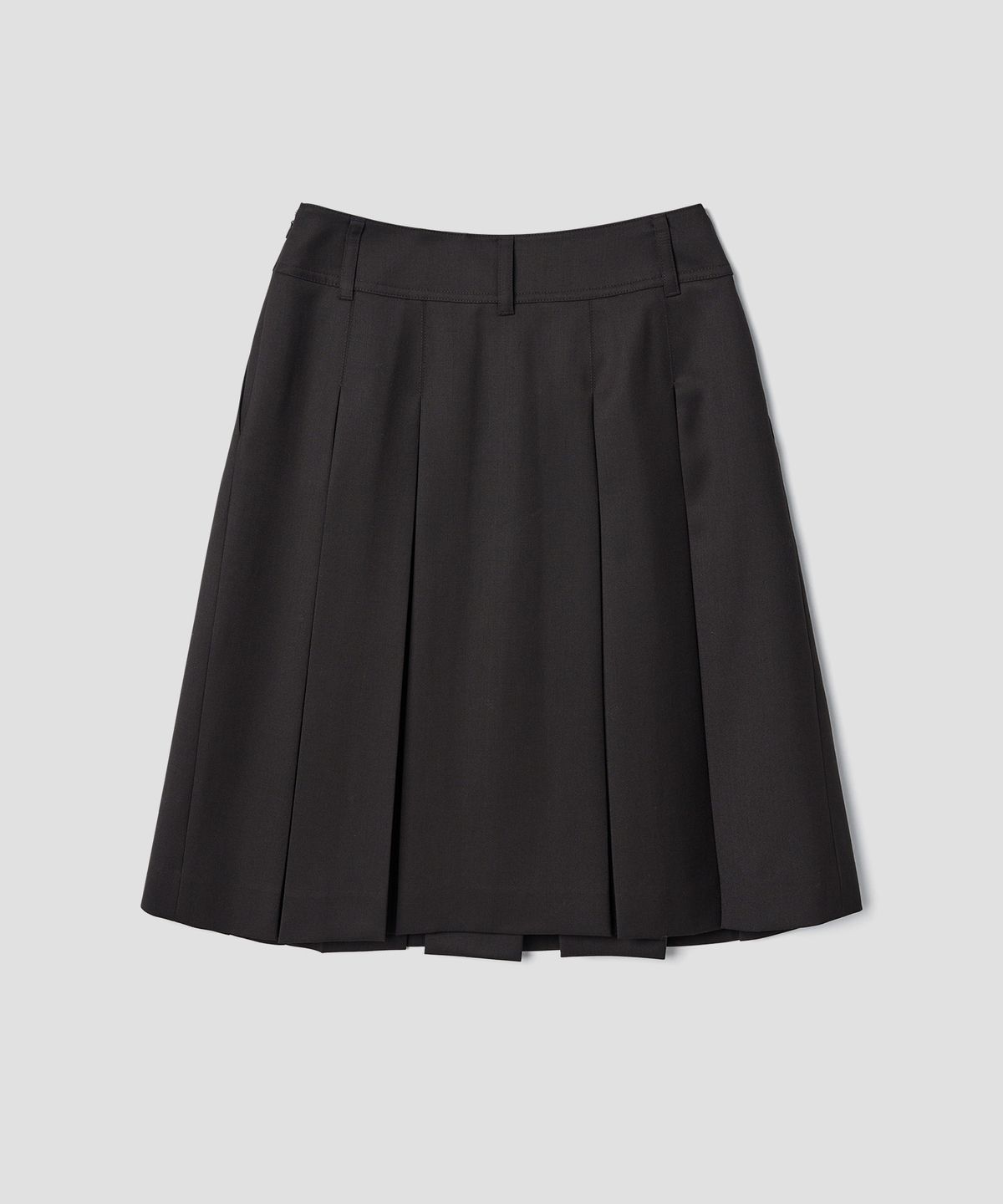 튜드먼트(TTUDEMENT) BOX PLEATS MIDI SKIRT_BROWN