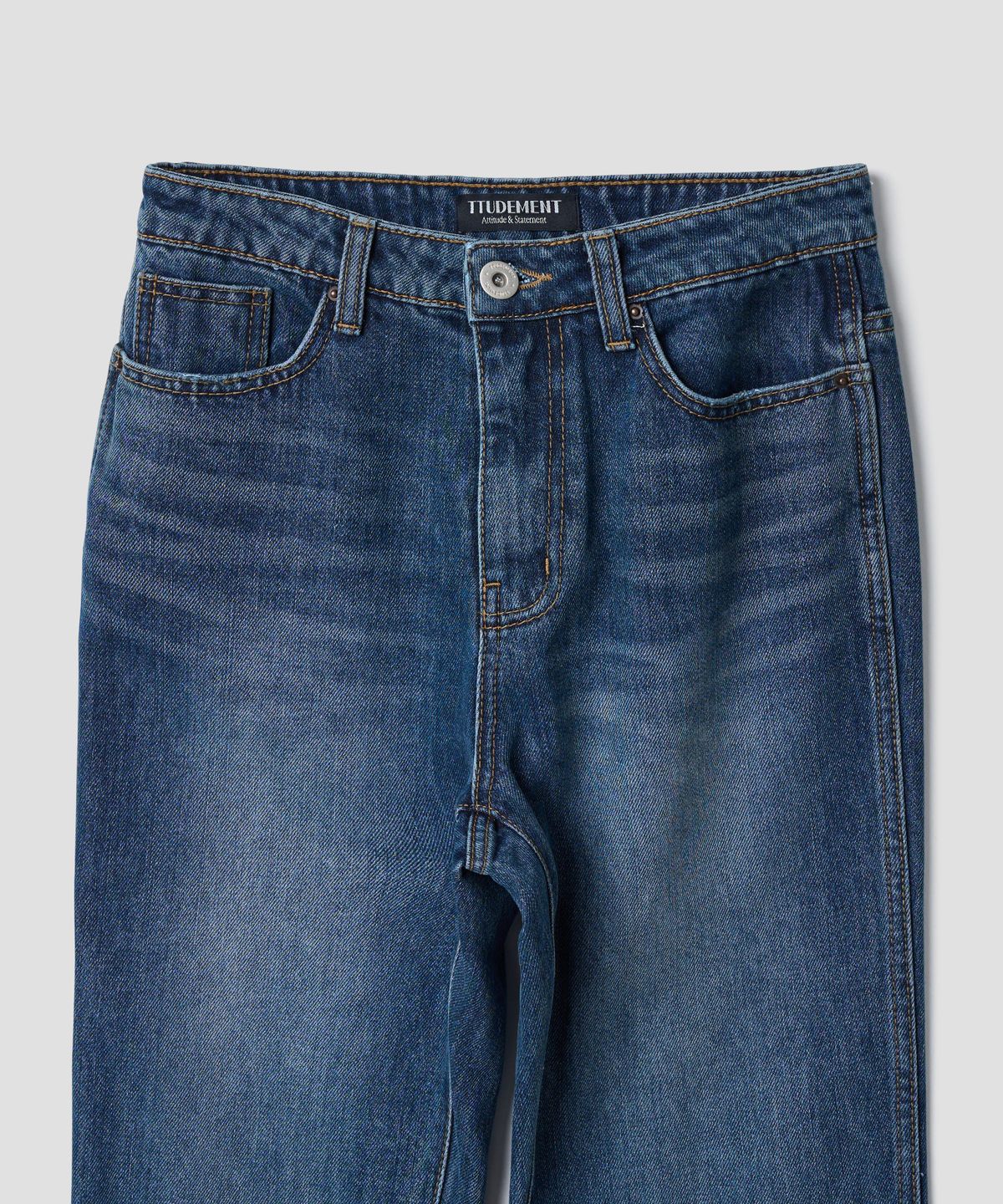 튜드먼트(TTUDEMENT) SLIM STRAIGHT DENIM PANTS_DEEP BLUE