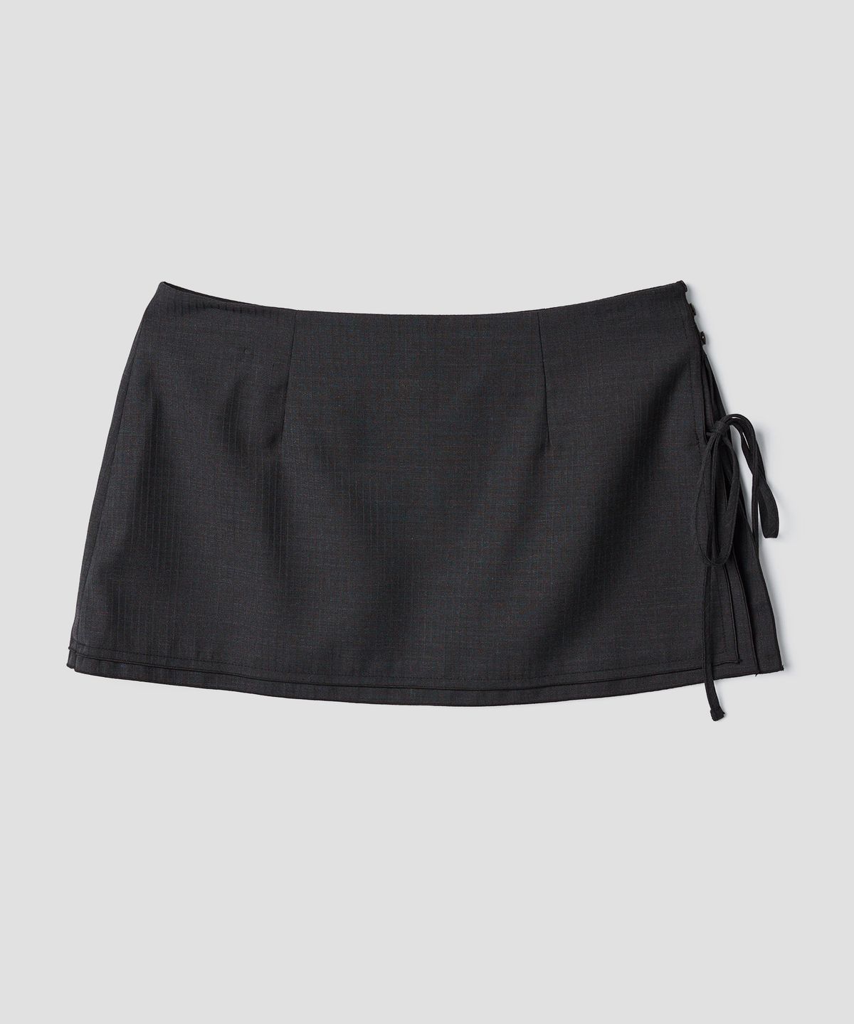튜드먼트(TTUDEMENT) SLIM-FIT LAYERED SKIRT PANTS_CHARCOAL