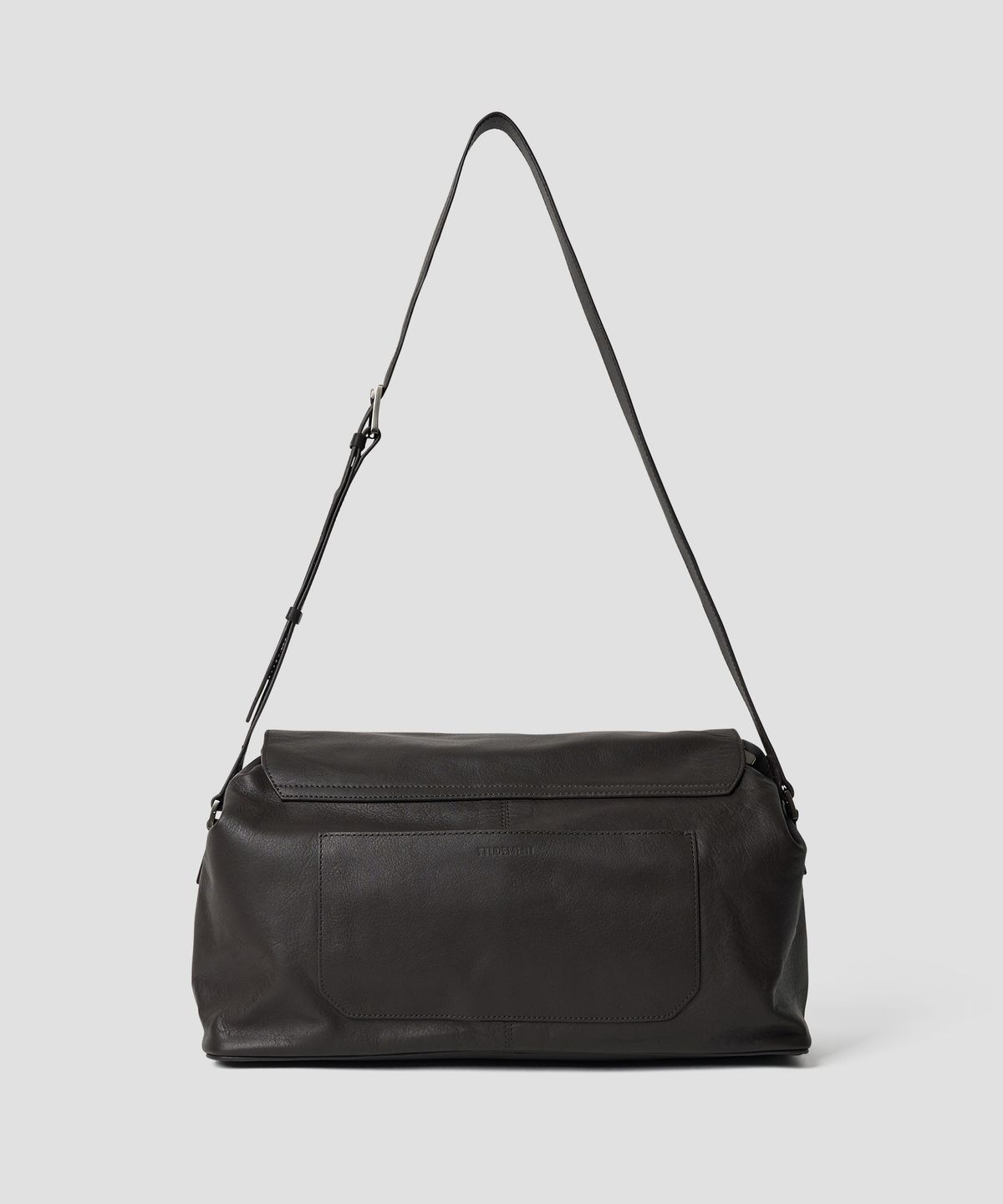튜드먼트(TTUDEMENT) FLAP POCKET SATCHEL BAG BROWN