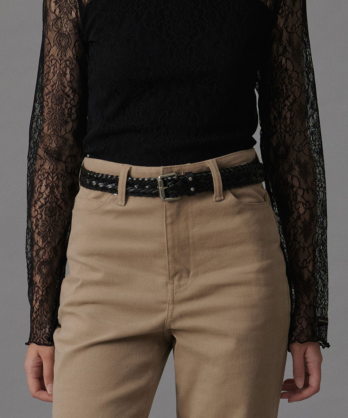 튜드먼트(TTUDEMENT) VINTAGE WEAVING BELT BLACK