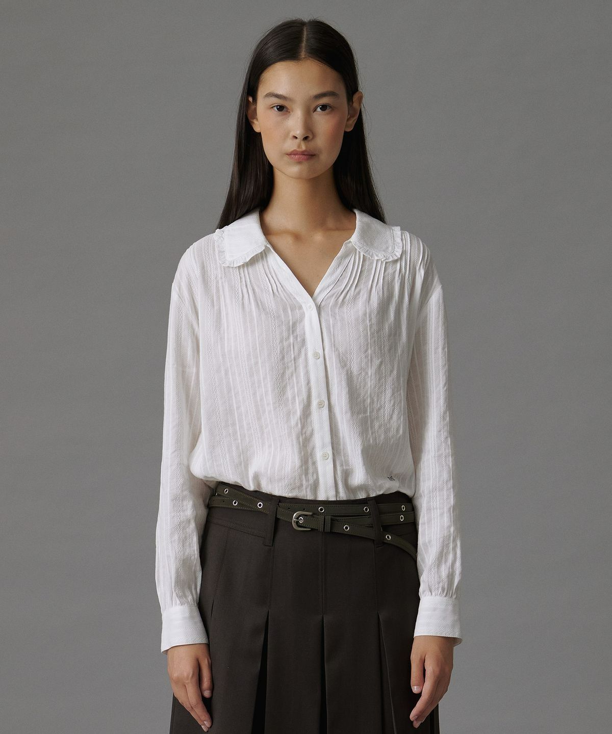 튜드먼트(TTUDEMENT) EYELET LONG BELT KHAKI
