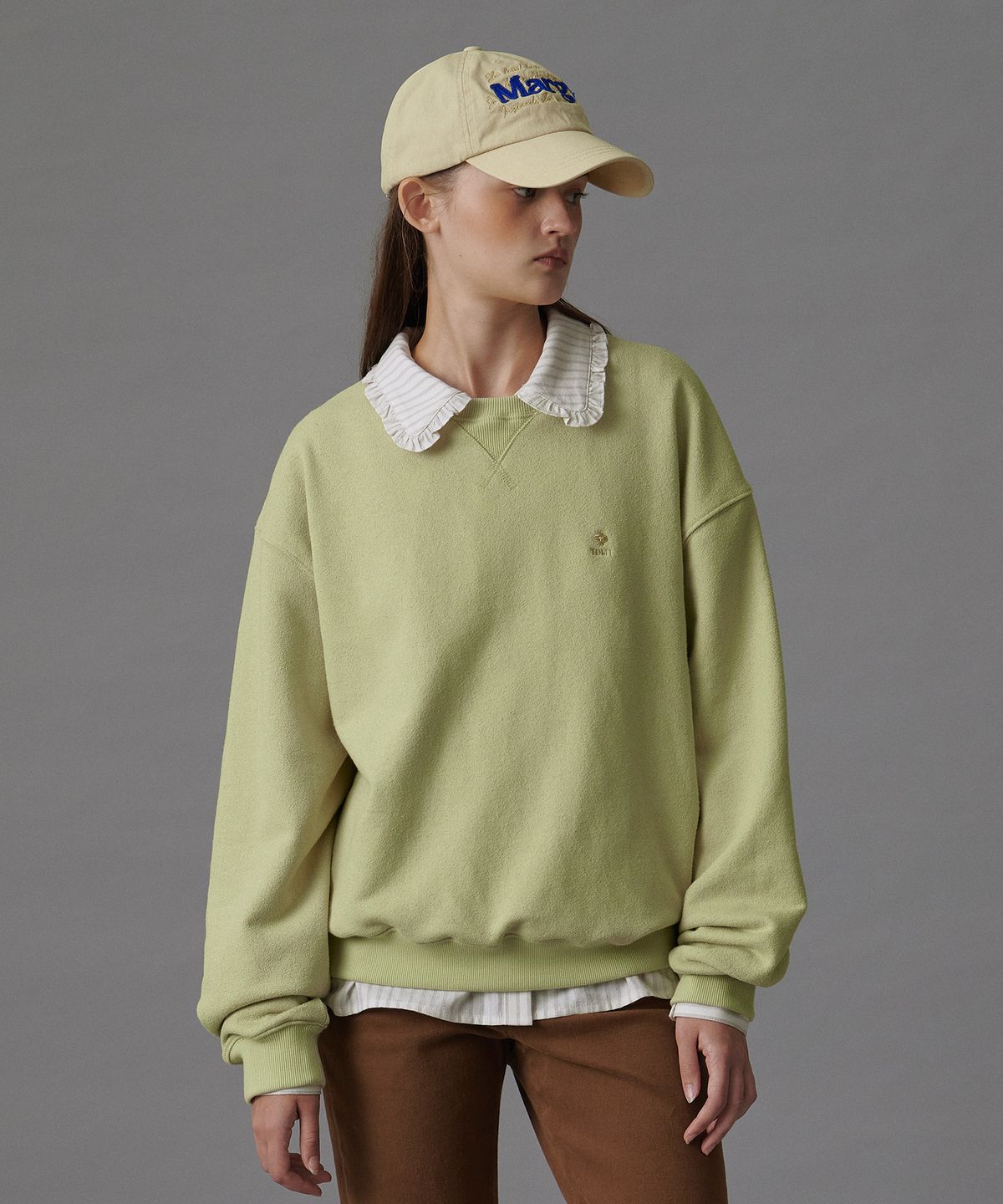 튜드먼트(TTUDEMENT) CLOVER BOUCLE SWEATSHIRT APPLE GREEN