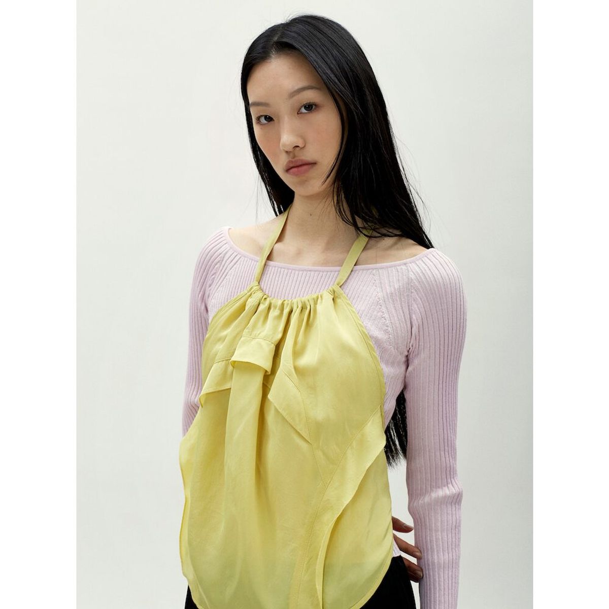 앙개(ANGGAE) Tulip Layering Top   Lemon