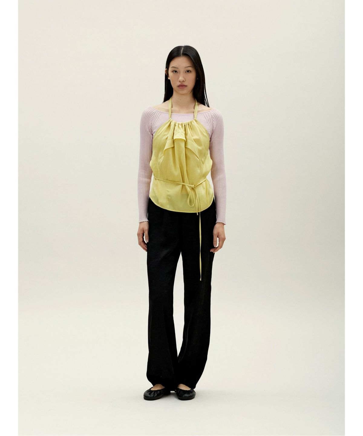 앙개(ANGGAE) Tulip Layering Top   Lemon