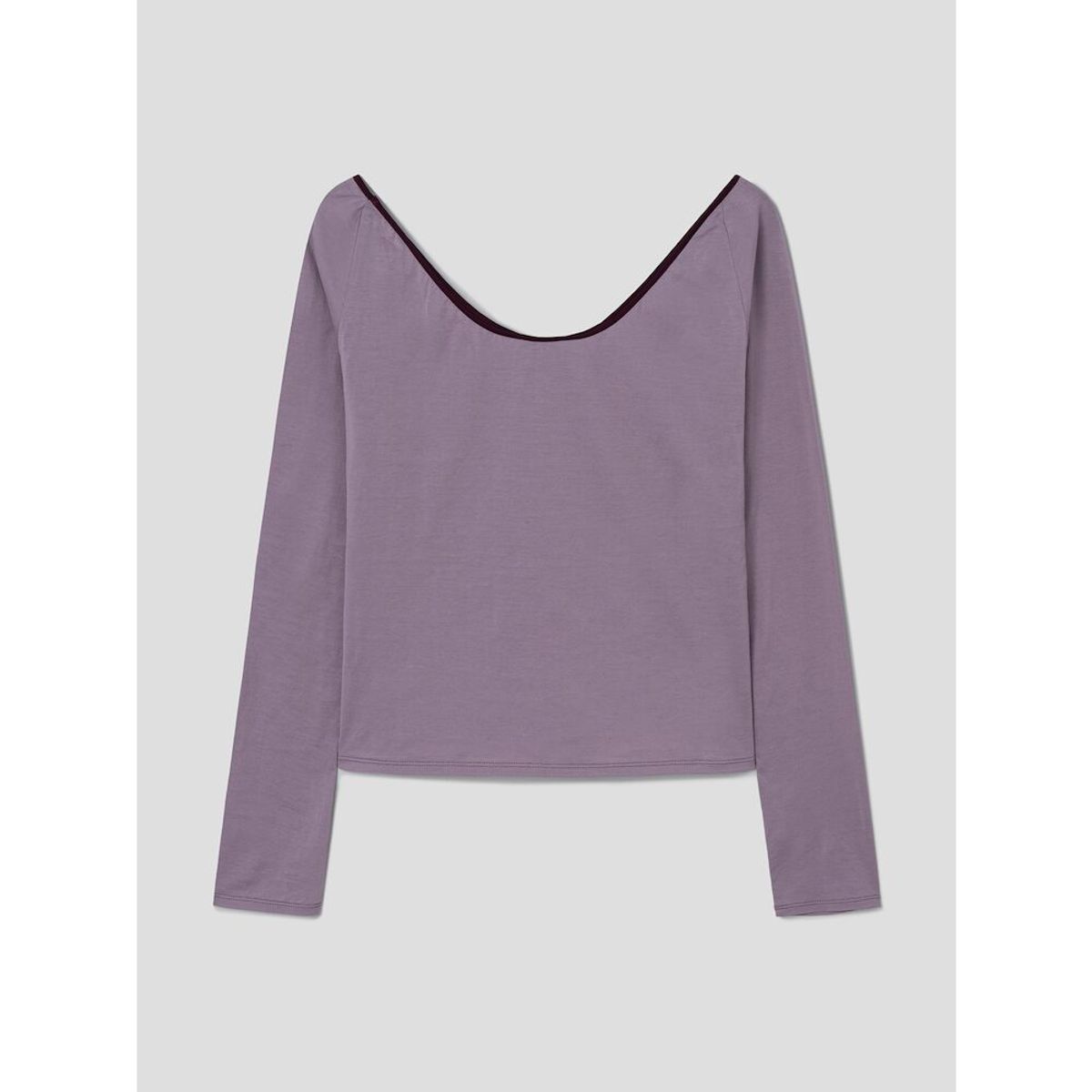 앙개(ANGGAE) Contrast Scoop Neck TShirt  Pink