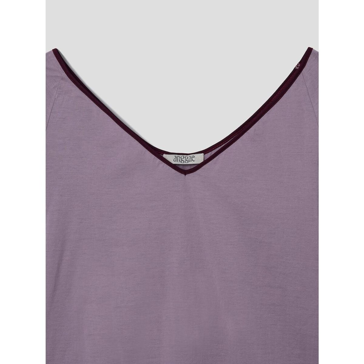 앙개(ANGGAE) Contrast Scoop Neck TShirt  Pink