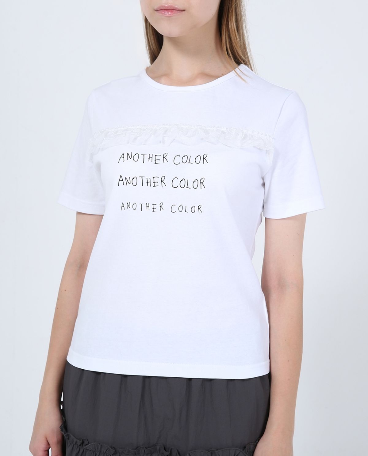 언어더컬러(ANOTHER COLOR) Another Lace T-shirt ( WHITE )