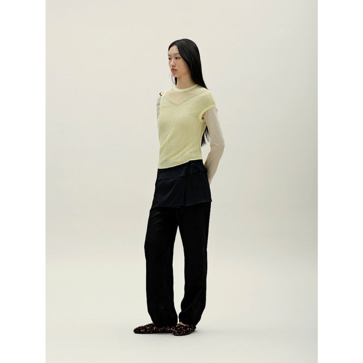 앙개(ANGGAE) Unbalanced Twill Knit   Lemon