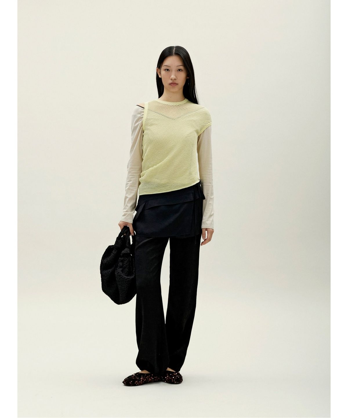앙개(ANGGAE) Unbalanced Twill Knit   Lemon