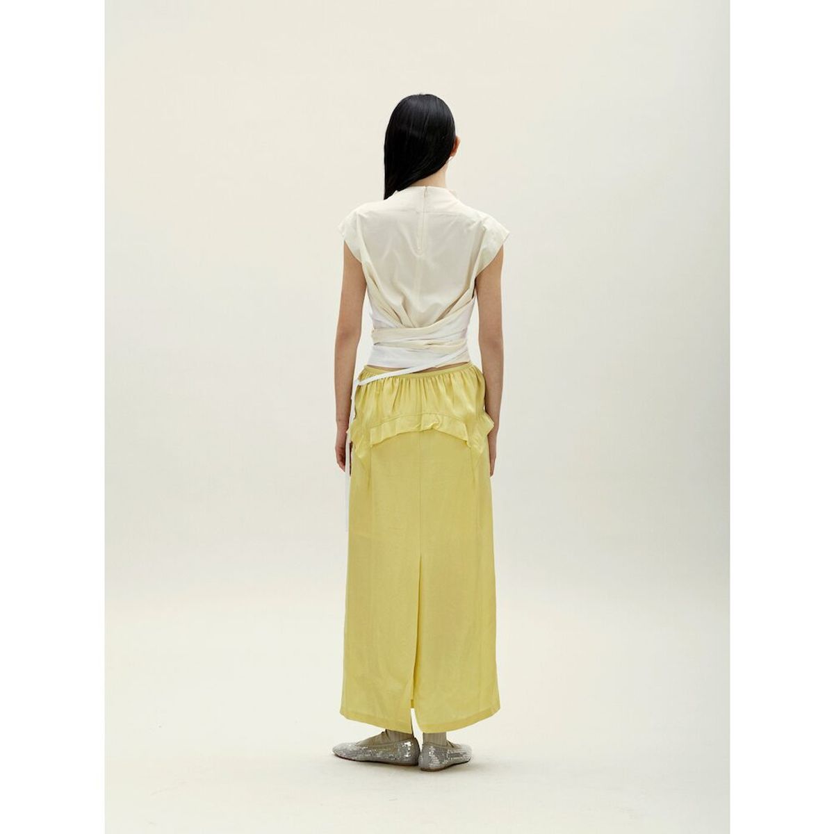 앙개(ANGGAE) Tulip Long Skirt  Lemon