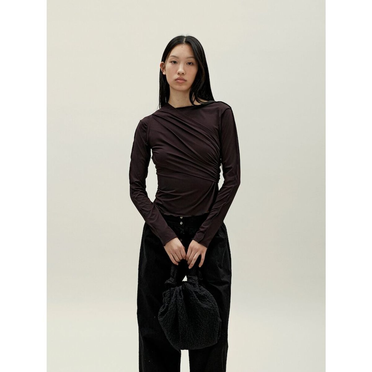 앙개(ANGGAE) Jacquard Knot Bag  Black