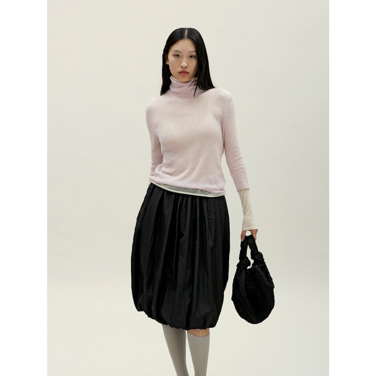 앙개(ANGGAE) Jacquard Knot Bag  Black