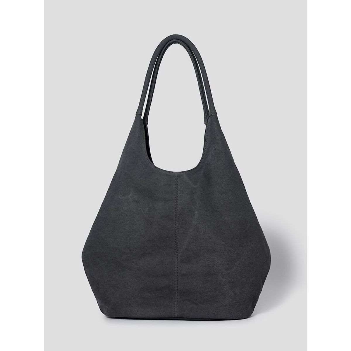 앙개(ANGGAE) Washed Canvas Big Shoulder  Bag  Grey
