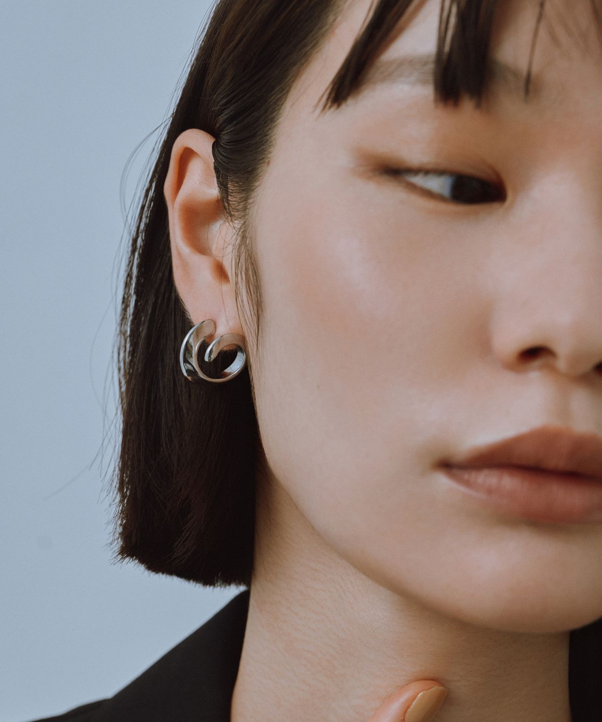 노비스도쿄(NOVICE TOKYO) 컬 피어스 Curl Pierce［Stainless］/ Silver