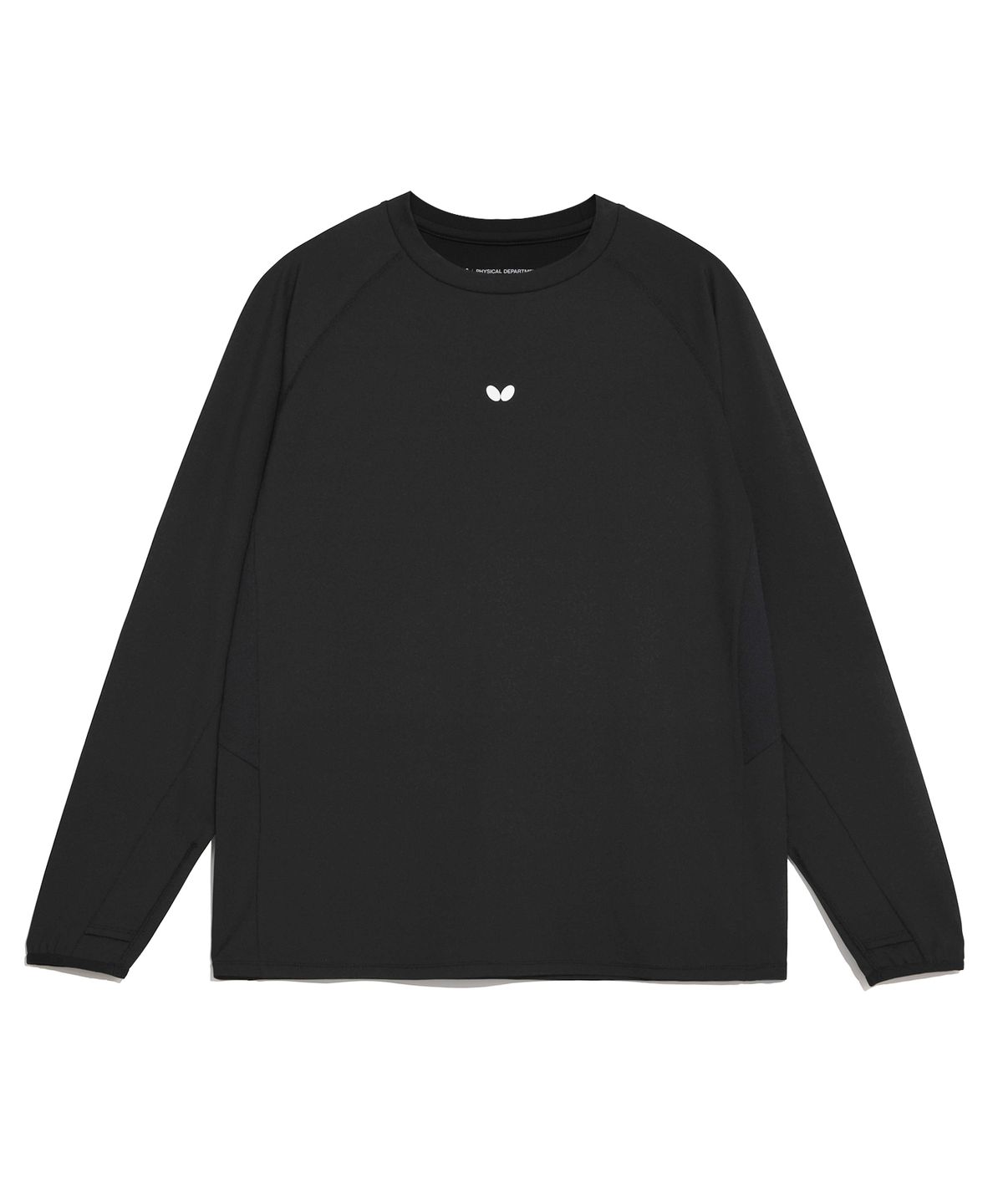 버터플라이 스포츠웨어(BUTTERFLY SPORTSWEAR) 퀵 드라이 레귤러핏 긴팔 티셔츠 블랙